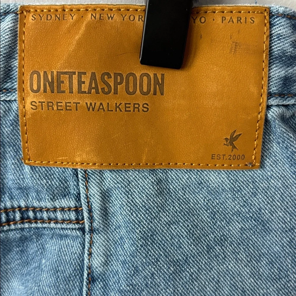 One Teaspoon Streetwalker Y2K High Rise Pleated Balloon Medium Wash Jeans